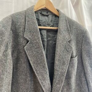 Austin Manor Men's Herringbone Tweed Blazer 100% Pure Wool Size 43L‎
